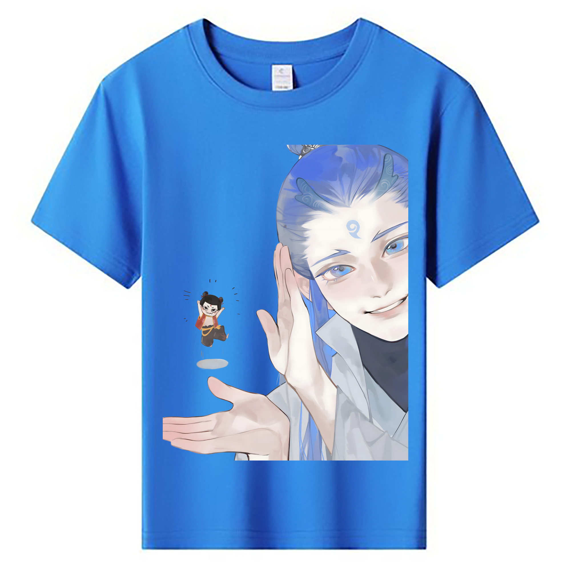 （画像用） Ne Zha 2 ナタ 魔童の大暴れ 綿100％キッズTシャツ（フロントプリント）